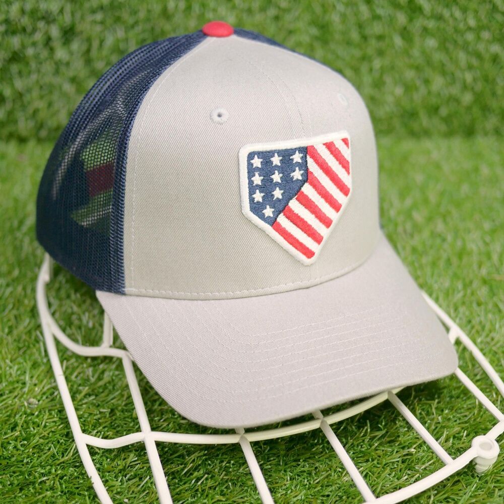 Baseballism Home Team American Flag Trucker Snapback Hat - OSFM